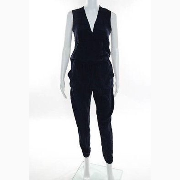 Derek Lam Pants - 🆕 Derek Lam 10 Crosby Navy Silk Jumpsuit
